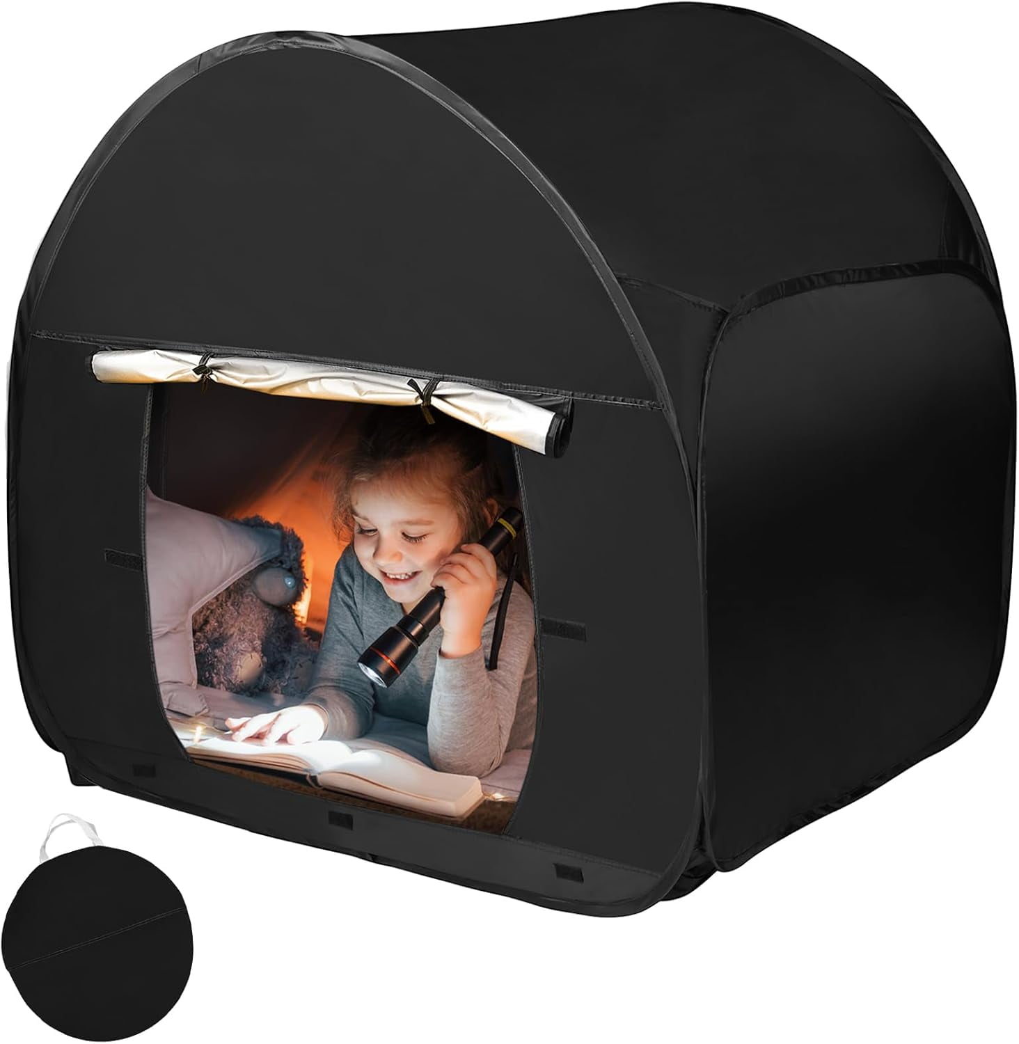 Pop-Up Sensory Tent For Kids – Instant Blackout Calm Down Space For Autism, ADHD, Anxiety Relief (Fits 1 Child)