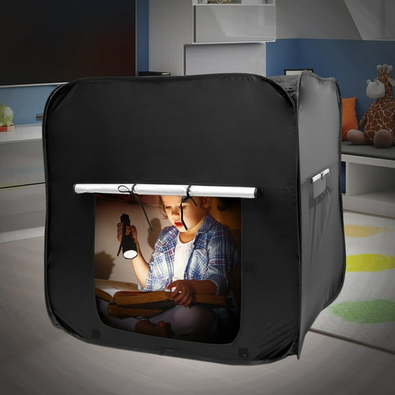 Sensory Tent for Kids with Storage Bag Portable Sensory Pop Up Tent Foldable Pop Up Black Out Tent Lightweight Sensory Calming Hideout Home Calming Tent for Kids Black