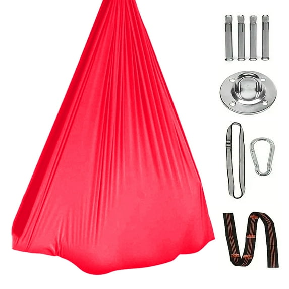 Sensory Therapy Swing Hammock Double Layer Fabric 300lbs Strong Load-bearing Capacity 360-Degree Rotating Indoor Outdoor Swing