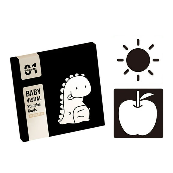 Sensory Toy Cards Black White Contrast Baby Card Flashcards Toddler for Visual Stimulation and Brains Development