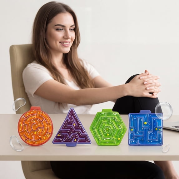 Sensory Toys for Kids – Geometric Shape Fidget Blocks Set with Ball, Triangle, Hexagon & Cube for Tactile Exploration, Hand-Eye Coordination & Early Learning – Ages 1-6