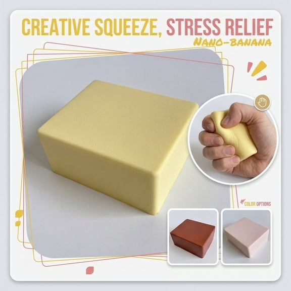 Relaxation Toys, Squeeze Toys, Silicone Sensory Squeeze, Sensory, Silicone Square Block, Brown, 1 Pc