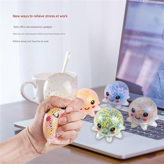 Sensory Toys, Squeeze Toys for Student, 2 in Tpr Octopus, Light Up Toys, Random Color Mix, 2 Pc, Relaxation Toys, Squish