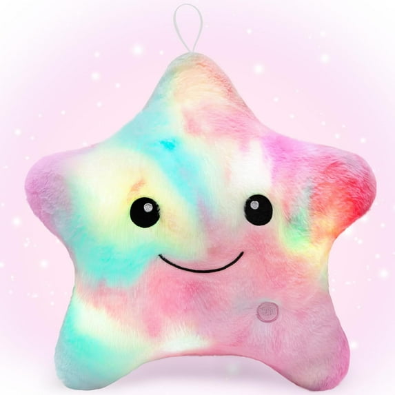 Sensory Toys for Toddlers,14" Star Soft Plush Pillow Light Up,Autism Toys,Kids Sleep Aid ADHD Toys,Special & Autism Needs,Birthday Xmas Gifts for Boys Girls Age 3 4 5 6 7 8 9 10 Colorful