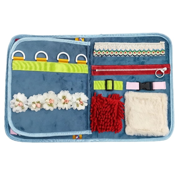 Sensory Training Blanket, 19.7 x 11.8 in / 50 x 30 cm Fidget Blanket For Adults With Dementia, Alzheimer's Activities, Fabric Sensory Board for Elderly, Relieves Anxiety