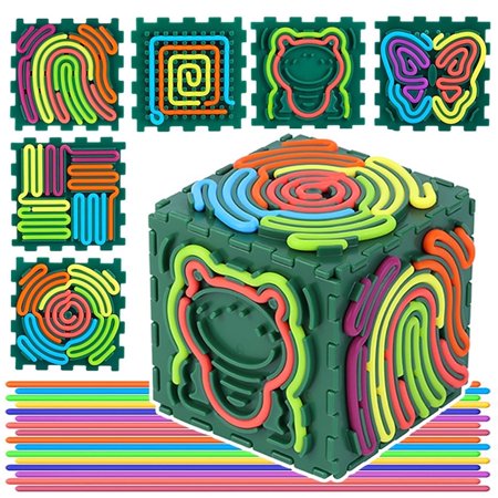 Sensory activity board - 6 in 1 Silicone fidget toys for autism,Fidget cube, Calming push peel sensory pad for travel, Fidget board with pushpeel features