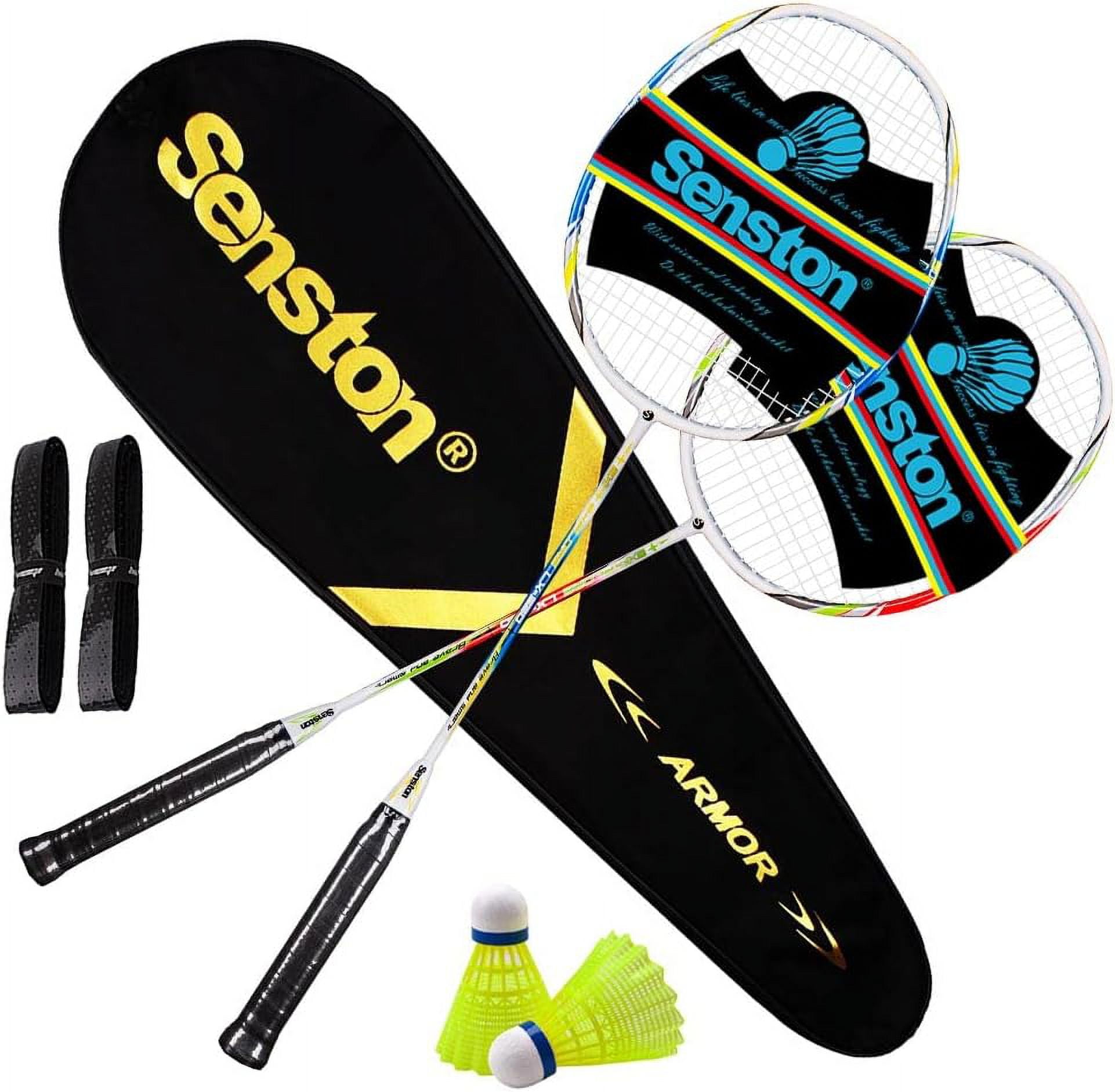Senston Badminton Rackets Set of 2, Graphite Shaft Badminton