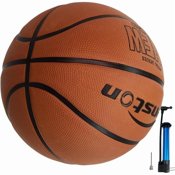 Senston Basketball 29.5" with Pump,Basketball Size 7 Youth Aldult Street Basketball Game