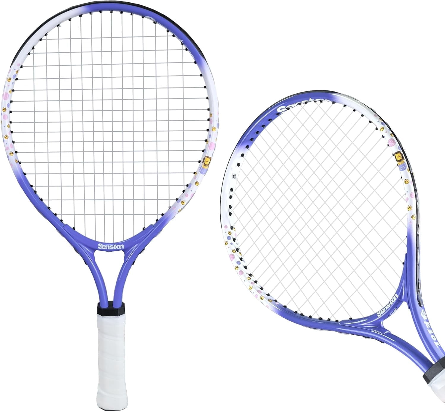 Senston Kids Tennis Racket Set (17 & 23 Inch) - 1 Pack Junior Tennis Racquet, Lightweight Aluminum Frame, Includes Cover