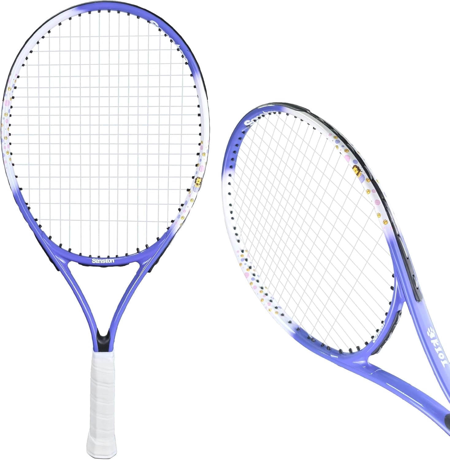 Senston Kids Tennis Racket Set (17 & 23 Inch) - 1 Pack Junior Tennis Racquet, Lightweight Aluminum Frame, Includes Cover