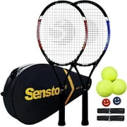 Senston Tennis Rackets for Adults 27 inch Tennis Racquets - 2 Player Tennis Racket Set with 3balls,2 Grips, 2 Vibration Dampers