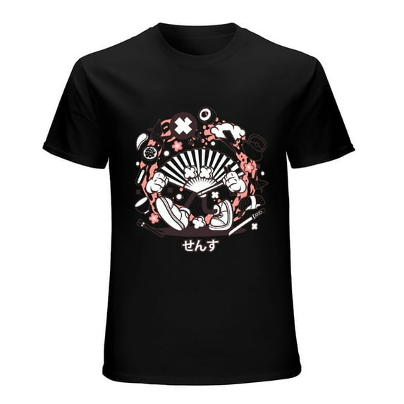 Sensu Men’s Graphic T-shirt Vintage Short Sleeve Sport Tee Black 3XL