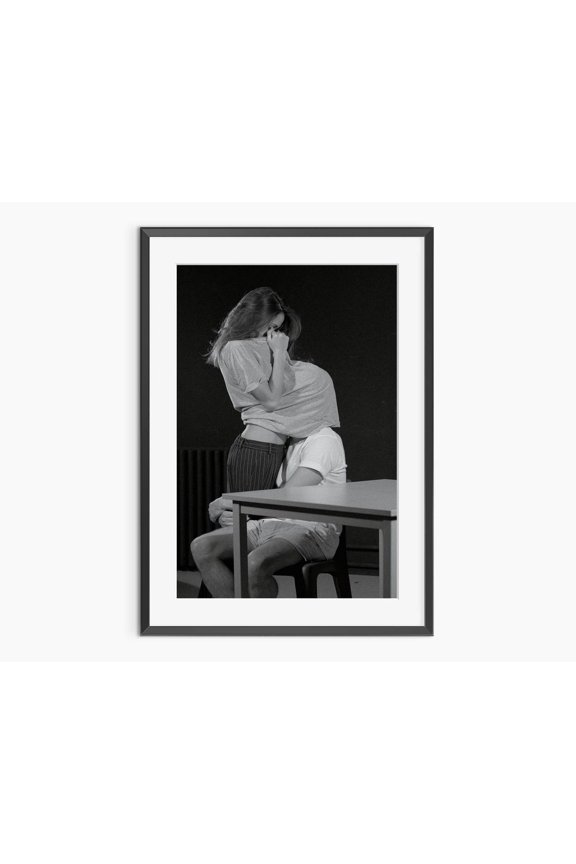 Sensual Couple Black White Romantic Photos Cute Moments Museum Quality Photo Art, Unframed Poster