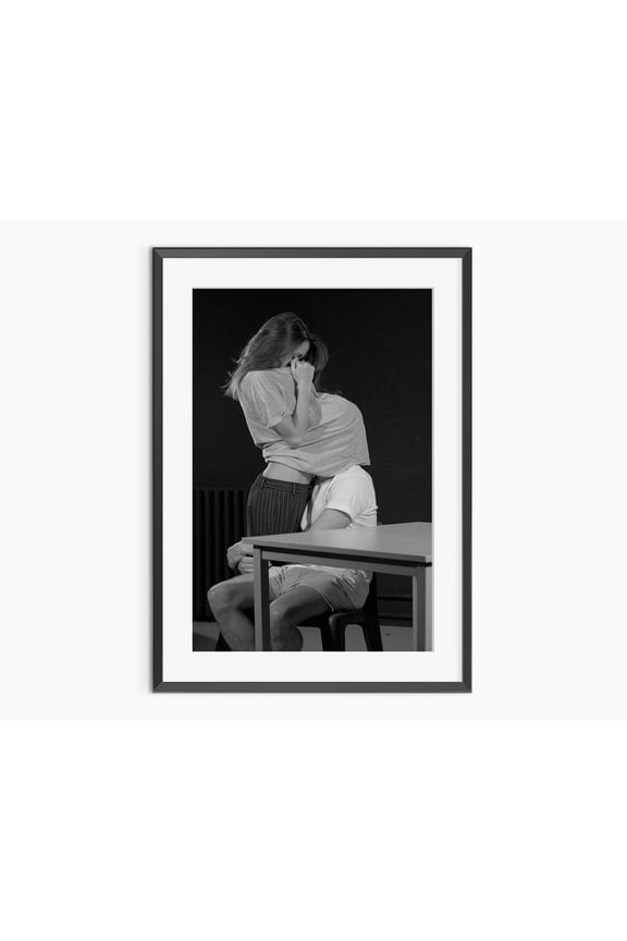 Sensual Couple Poster, Black White Wall Art, Romantic Couple Poster, Black White Photos, Cute Couple Moments, Museum Quality Photo Art Print , Poster Print Only