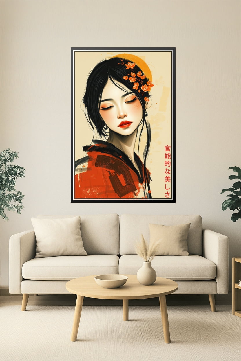 Oriental Beauty Japanese-Inspired Art Poster [ Photo Paper] - Walmart.com