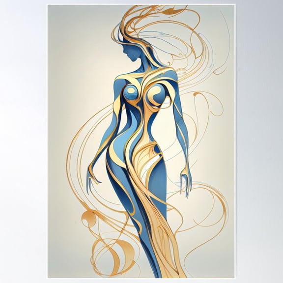 Sensual Silhouette: The Female Form In Abstract Poster Wall Art, Modern Wall Decor For Living Room Bedroom, 8x12 UNFRAMED