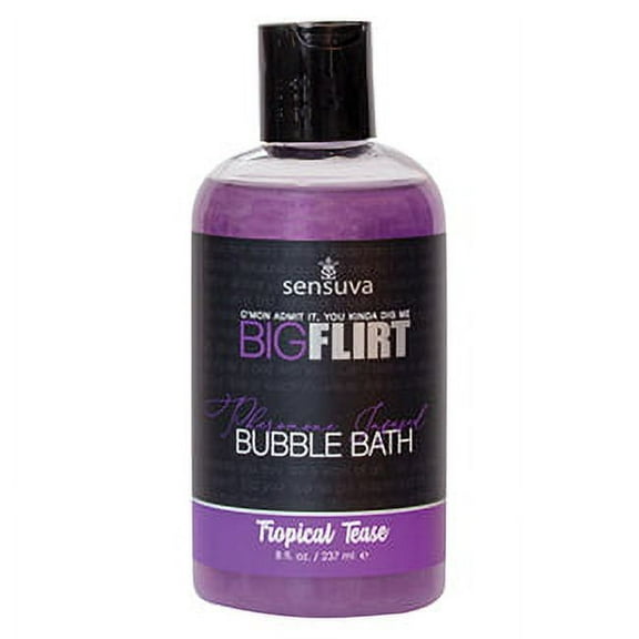 Sensuva Big Flirt Pheromone Bubble Bath-Tropical Tease 8oz- Vanilla Lavender