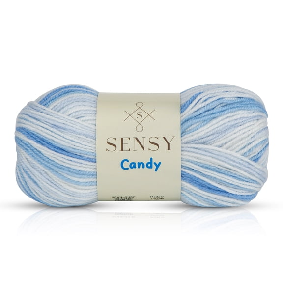 Sensy Candy Yarn, 3.5 oz, 251 Yards, Multicolor Yarn for Crocheting and Knitting, Craft Yarn, Gauge 3 Light (5431)