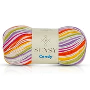 Sensy Candy Yarn, 3.5 oz, 251 Yards, Multicolor Yarn for Crocheting and Knitting, Craft Yarn, Gauge 3 Light (5432)