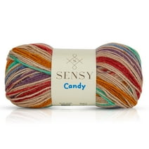 Sensy Candy Yarn, 3.5 oz, 251 Yards, Multicolor Yarn for Crocheting and Knitting, Craft Yarn, Gauge 3 Light (5844)