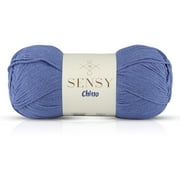 Sensy Chino Soft Cotton Yarn, Soft Baby Cotton Yarn, Amigurumi Yarn, 3.5 oz, 360 Yards, Gauge 2 Fine (Denim)