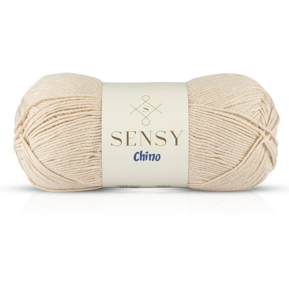 Sensy Chino Soft Cotton Yarn, Soft Baby Cotton Yarn, Amigurumi Yarn, 3.5 oz, 360 Yards, Gauge 2 Fine (Latte)