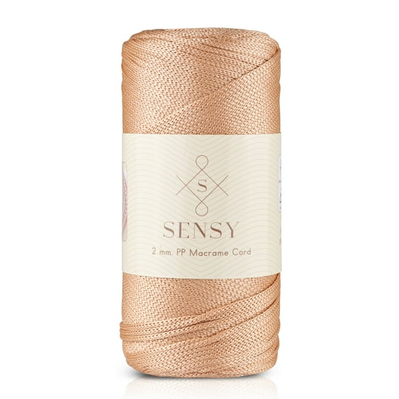Sensy Premium 2mm 251 Yards Polyester Rope 100% Polypropylene Cord Macrame Cord 2mm Crochet Bag Cord Macrame Rope Crochet Thread for Knitter (Nude)
