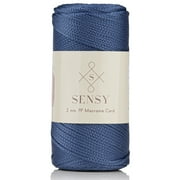 Sensy Premium 2mm 251 Yards Polyester Rope 100% Polypropylene Cord Macrame Cord 2mm Crochet Bag Cord Macrame Rope Crochet Thread Gift for Knitter (Denim)