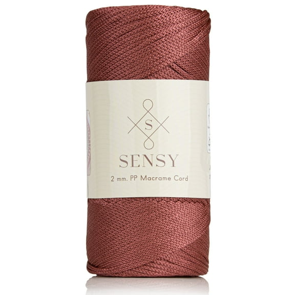Sensy Premium 2mm 251 Yards Polyester Rope 100% Polypropylene Cord Macrame Cord 2mm Crochet Bag Cord Macrame Rope Crochet Thread Gift for Knitter (Dusty Rose)