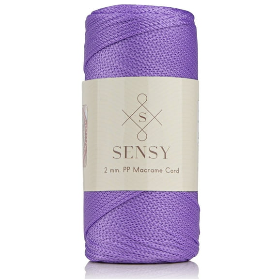 Sensy Premium 2mm 251 Yards Polyester Rope 100% Polypropylene Cord Macrame Cord 2mm Crochet Bag Cord Macrame Rope Crochet Thread Gift for Knitter (Lilac)