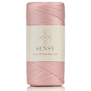 Sensy Premium 2mm 251 Yards Polyester Rope 100% Polypropylene Cord Macrame Cord 2mm Crochet Bag Cord Macrame Rope Crochet Thread Gift for Knitter (Pink)