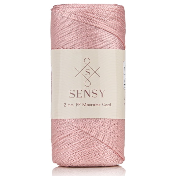 Sensy Premium 2mm 251 Yards Polyester Rope 100% Polypropylene Cord Macrame Cord 2mm Crochet Bag Cord Macrame Rope Crochet Thread Gift for Knitter (Pink)