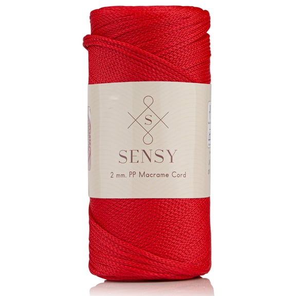 S SENSY, 2mm 251 Yards Red Polypropylene Twine Gift for Knitter