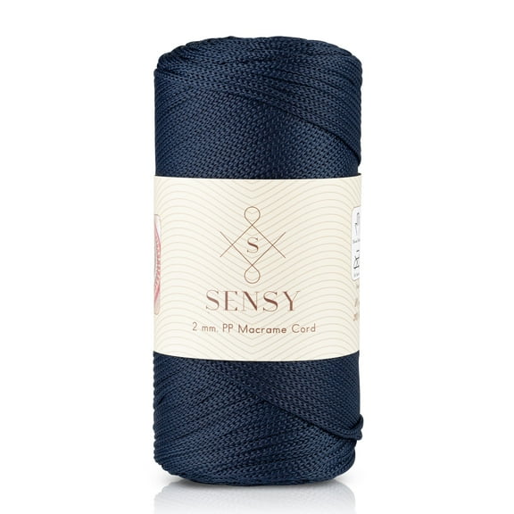 Sensy Premium 2mm 251 Yards Polyester Rope 100% Polypropylene Cord Macrame Cord 2mm Crochet Bag Cord Macrame Rope Crochet Thread for Knitter (Navy Blue)