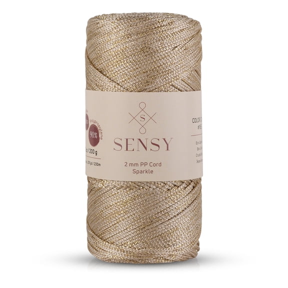 S SENSY Ecru Sparkle Crochet Thread, 251 yd Size