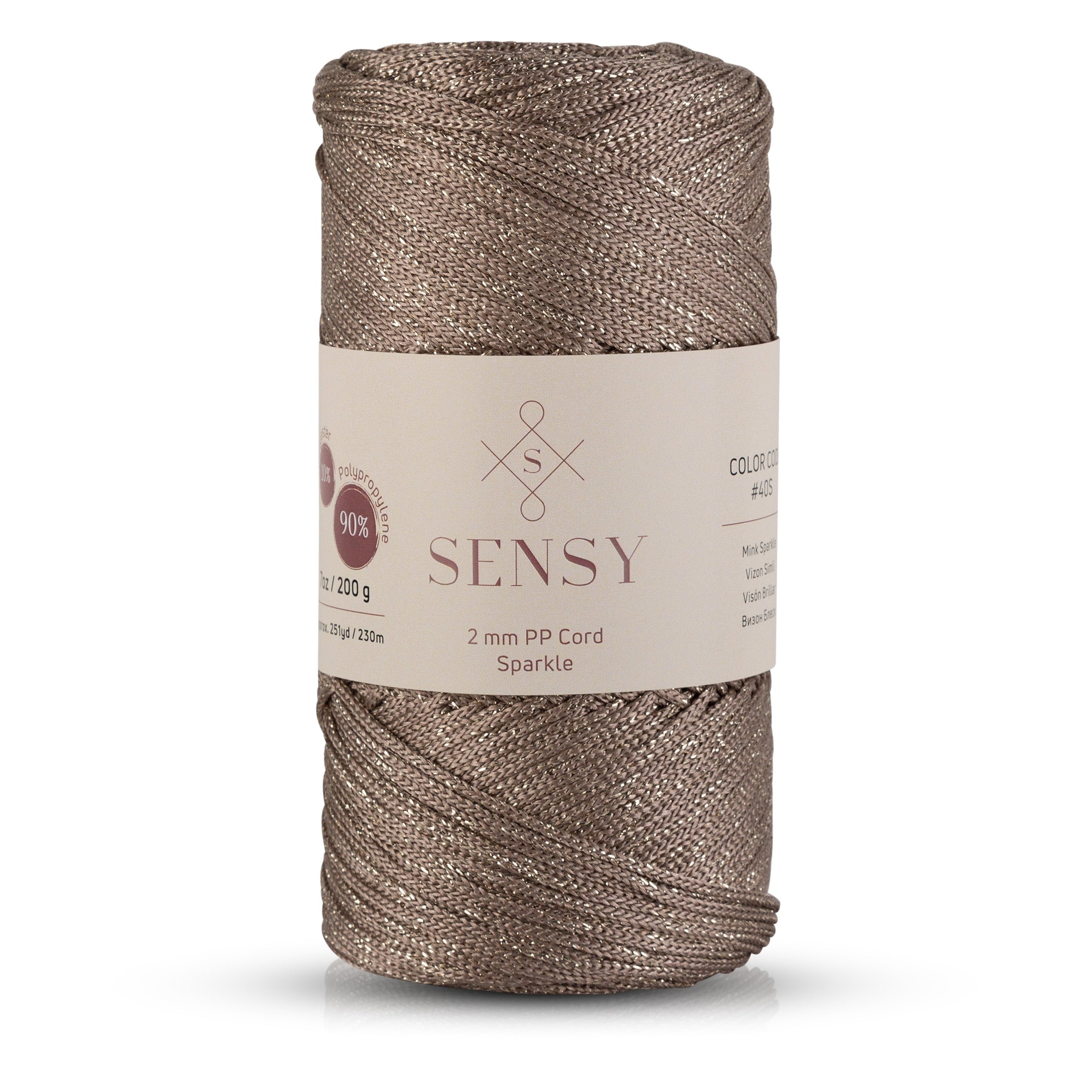 Sensy Premium 2mm 251 Yards Sparkle Polyester Rope 90% Polypropylene 10 ...