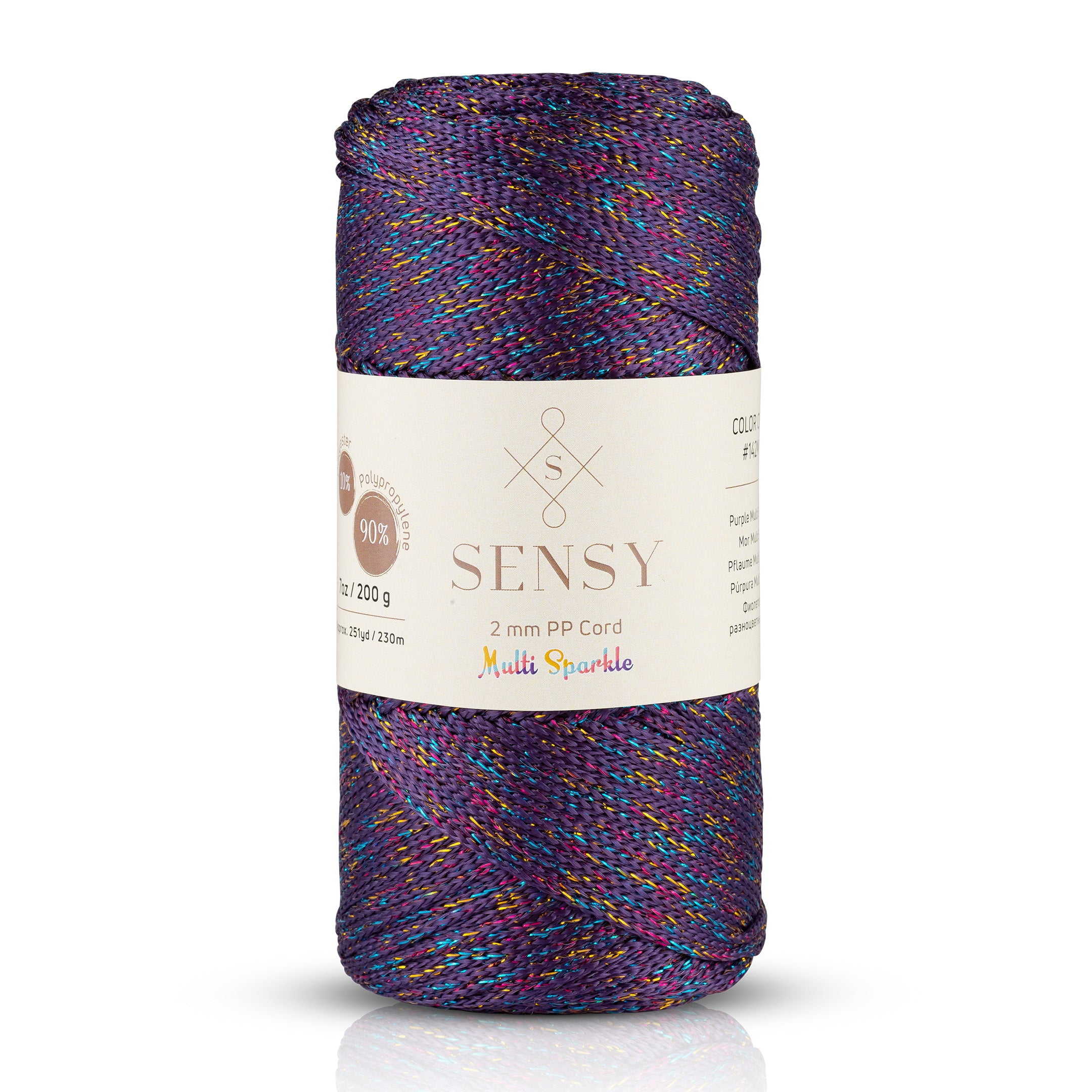 Sensy Premium 2mm 251 Yards Sparkle Polyester Rope 90% Polypropylene 10 ...