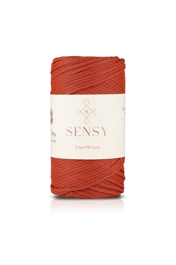 Premium 3mm 131 Yards Polyester Rope 100% Polypropylene Cord Macrame Cord 3mm Crochet Bag Cord Macrame Rope Crochet Thread Gift for Knitter (Brick)