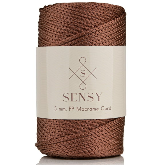Sensy Premium 5mm 104 Yards Polyester Rope 100% Polypropylene Cord Macrame Cord 5mm Crochet Bag Cord Macrame Rope Crochet Thread Gift for Knitter (Copper)