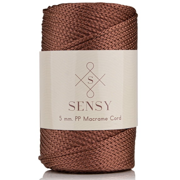 Sensy Premium 5mm 104 Yards Polyester Rope 100% Polypropylene Cord Macrame Cord 5mm Crochet Bag Cord Macrame Rope Crochet Thread Gift for Knitter (Copper)