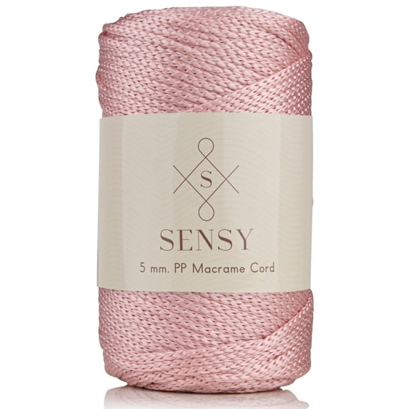 Sensy Premium 5mm 104 Yards Polyester Rope 100% Polypropylene Cord Macrame Cord 5mm Crochet Bag Cord Macrame Rope Crochet Thread Gift for Knitter (Pink)