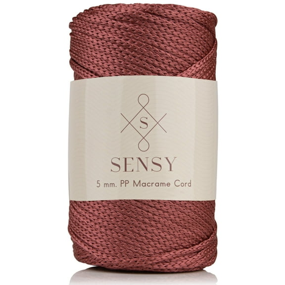 Sensy Premium 5mm 104 Yards Polyester Rope 100% Polypropylene Cord Macrame Cord 5mm Crochet Bag Cord Macrame Rope Crochet Thread Gift for Knitter (Dusty Rose)