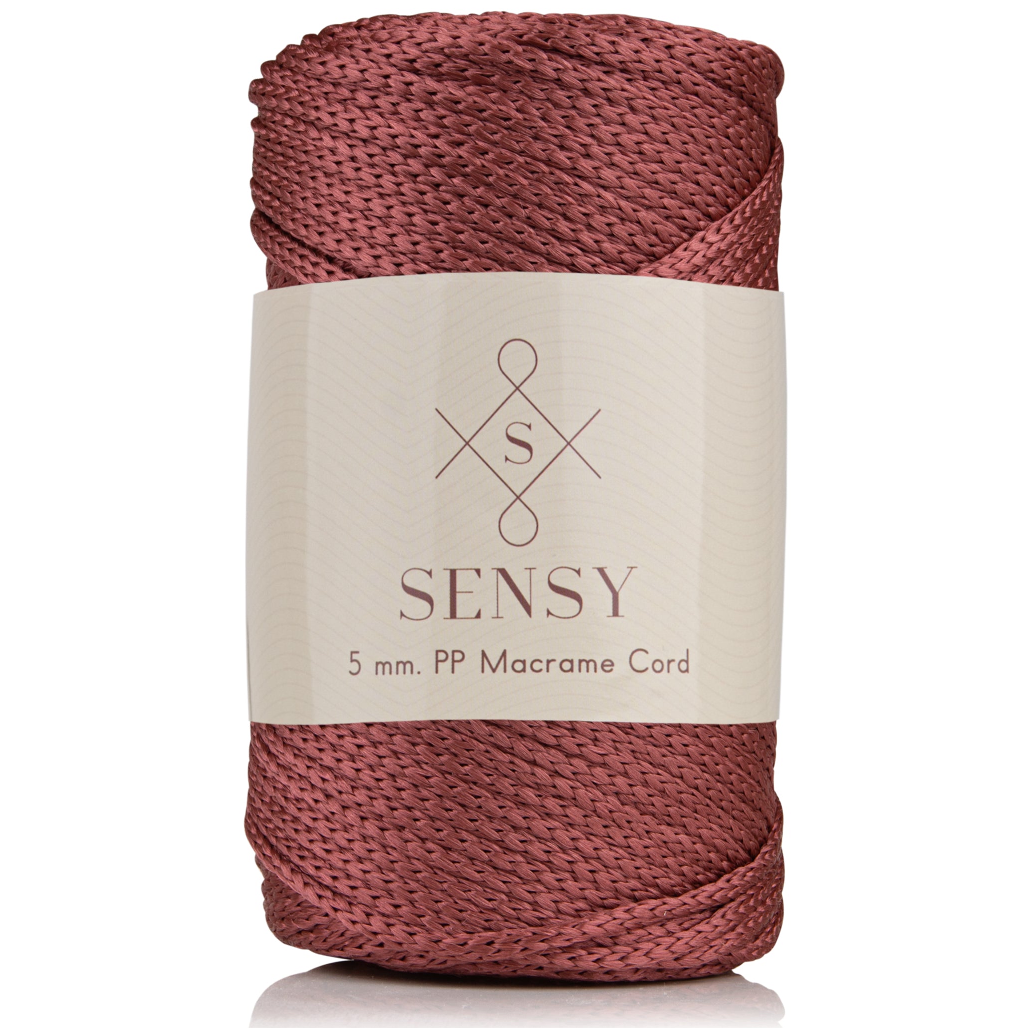 Sensy Premium 5mm 104 Yards Polyester Rope 100% Polypropylene Cord Macrame Cord 5mm Crochet Bag Cord Macrame Rope Crochet Thread Gift for Knitter (Dusty Rose)