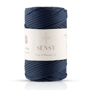 Sensy Premium 5mm 104 Yards Polyester Rope 100% Polypropylene Cord Macrame Cord 5mm Crochet Bag Cord Macrame Rope Crochet Thread Gift for Knitter (Navy Blue)