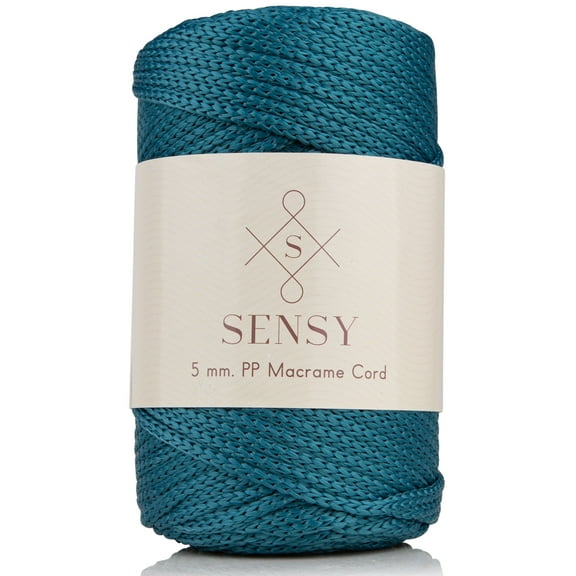 Sensy Premium 5mm 104 Yards Polyester Rope 100% Polypropylene Cord Macrame Cord 5mm Crochet Bag Cord Macrame Rope Crochet Thread Gift for Knitter (Peacock)