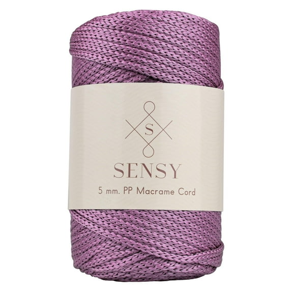 Sensy Premium 5mm 104 Yards Polyester Rope 100% Polypropylene Cord Macrame Cord 5mm Crochet Bag Cord Macrame Rope Crochet Thread Gift for Knitter (Plum)