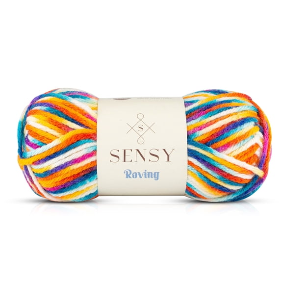 Sensy Roving Multi Color Yarn, 3.5 oz, 132 Yards, Gauge 5 Bulky (Carnaval)