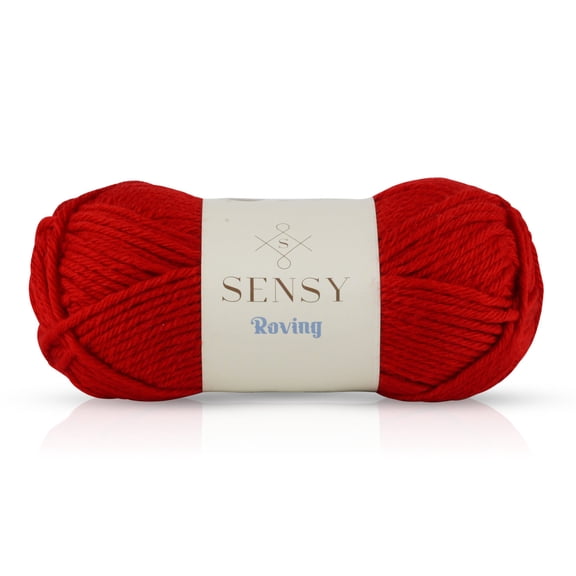 Sensy Roving Yarn, 3.5 oz, 132 Yards, Gauge 5 Bulky (Carmine Red)