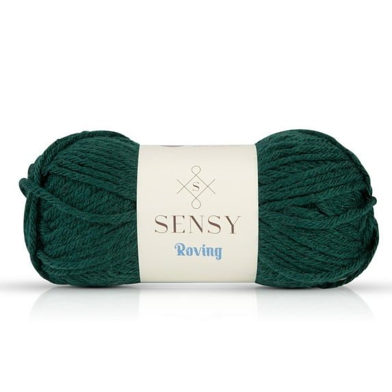Sensy Roving Yarn, 3.5 oz, 132 Yards, Gauge 5 Bulky (Forest Green)