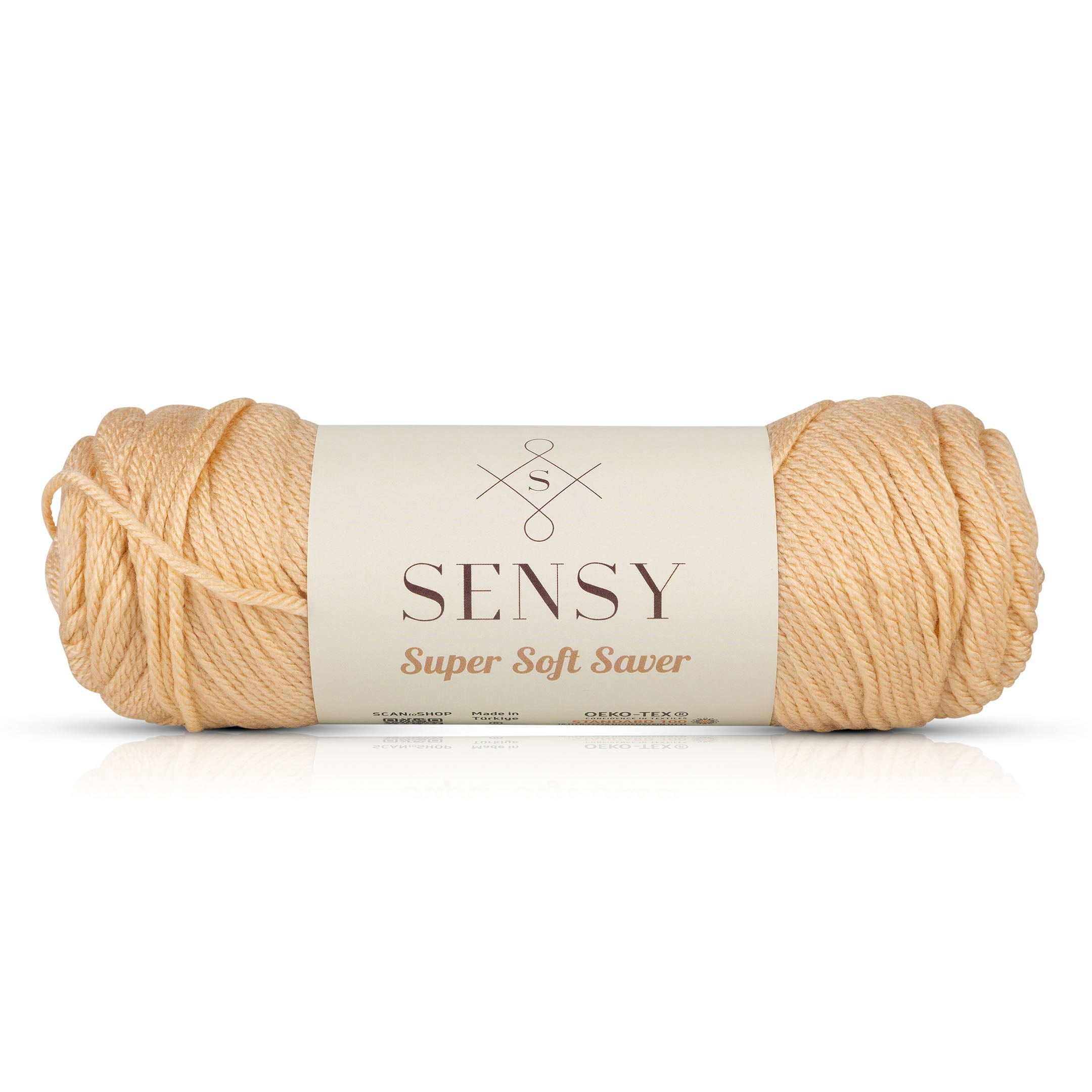 Sensy Super Soft Saver Yarn, 3.5 oz, 190 Yards, Gauge 4 Medium (Creamy)
